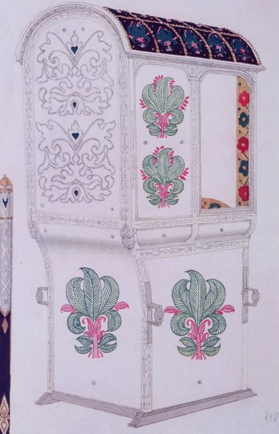 Design for The Sedan Chair of Scheherazade, from Sleeping Beauty by Leon Bakst